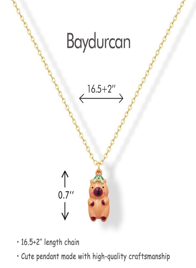 Baydurcan Capybara Necklace Gifts for Women Cute Capybara Stuff Cute Necklace Women - Image 2